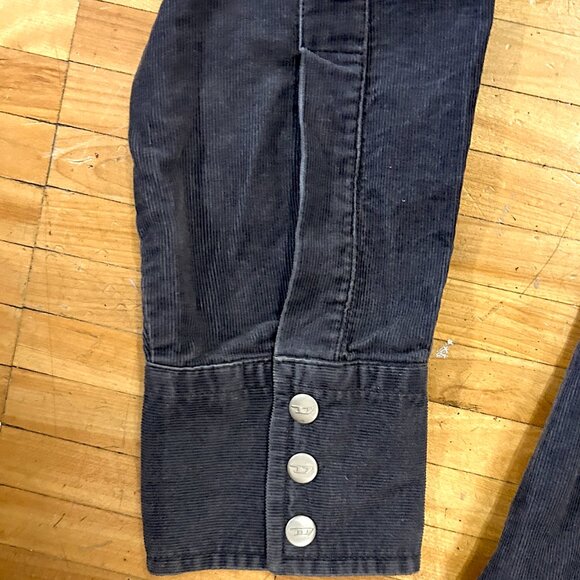 VINTAGE NAVY DIESEL WESTERN STYLE PRE-WASHED CORDUROY SHIRT - Picture 6 of 8